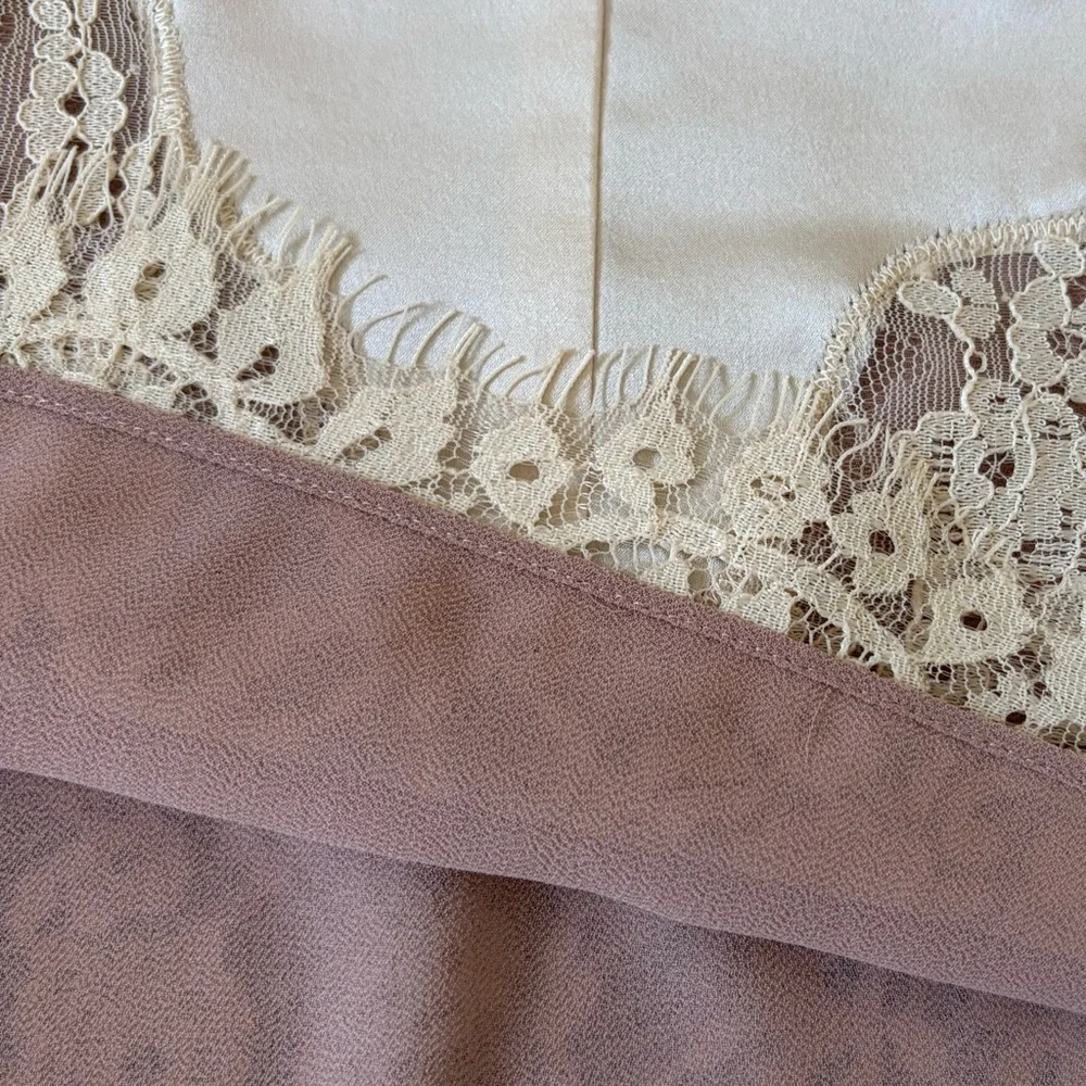 NEW Reformation Jessalyn Lace Silk Crew Neck Mini Dress Almond Ivory | size S - Picture 12 of 12